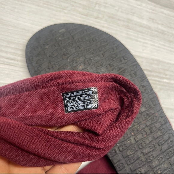 Sanuk Maroon Dark Red Fabric Yoga Mat Thong Sling Back Sandal size Womens 8 - Picture 9 of 9